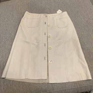 White Leather Coach Skirt